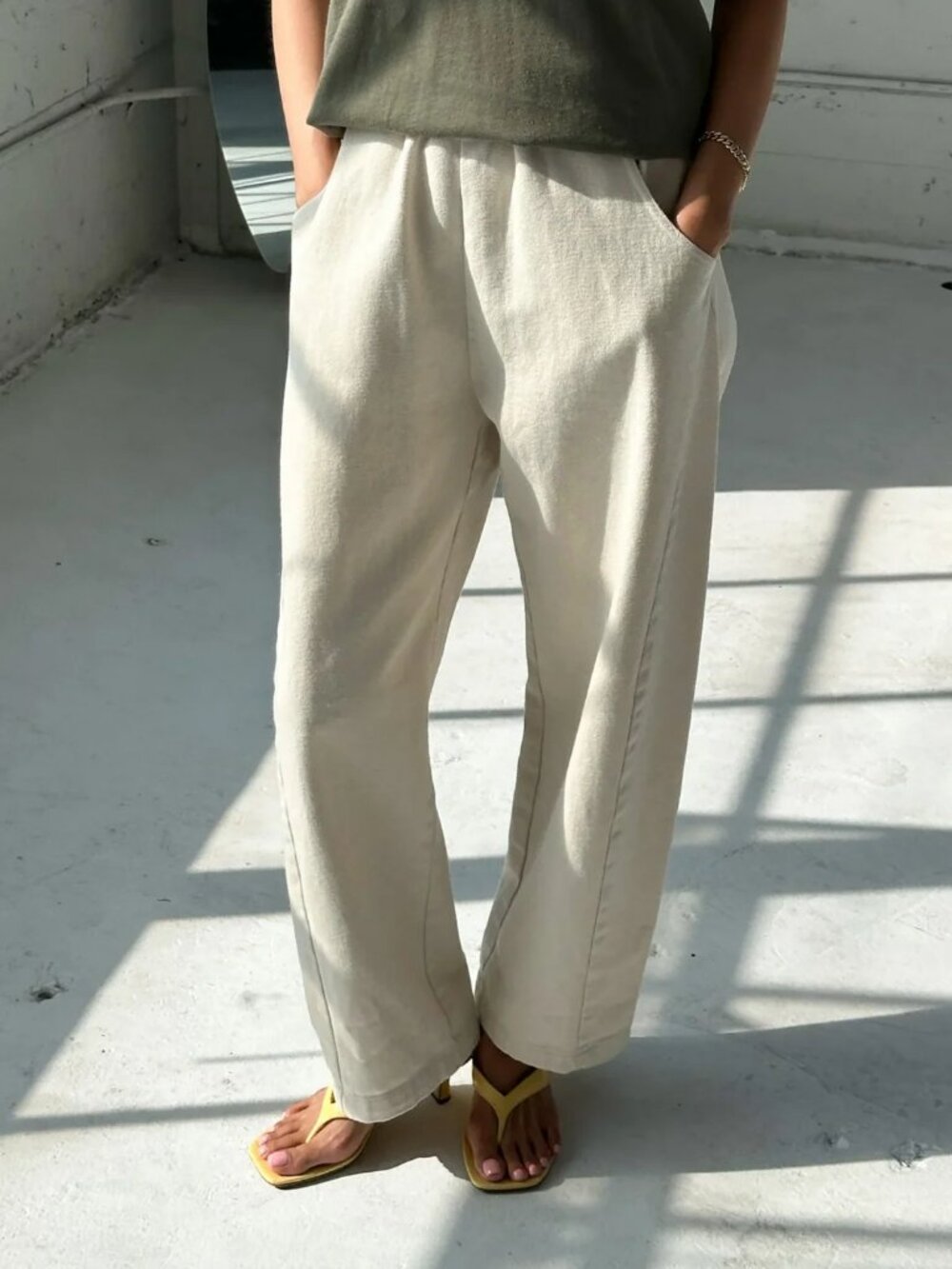 Le Bon Shoppe Arc Pant in Natural Large